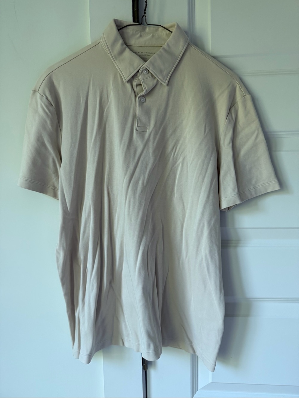 Charles Tyrwhitt Men's Short-Sleeve Polo Shirt in Light Cream